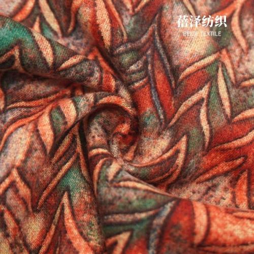 现货直销涤氨弹力针织冰麻印花女装连衣裙 中老年休闲装