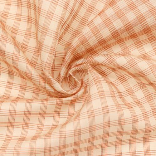 真丝棉混纺色织格子